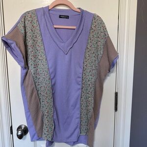 HEIMISH USA Lavender and Floral Knit Top